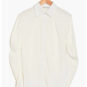 NWT Patrizia Luca Milano Black Laced Sleeve Button-Down Shirt